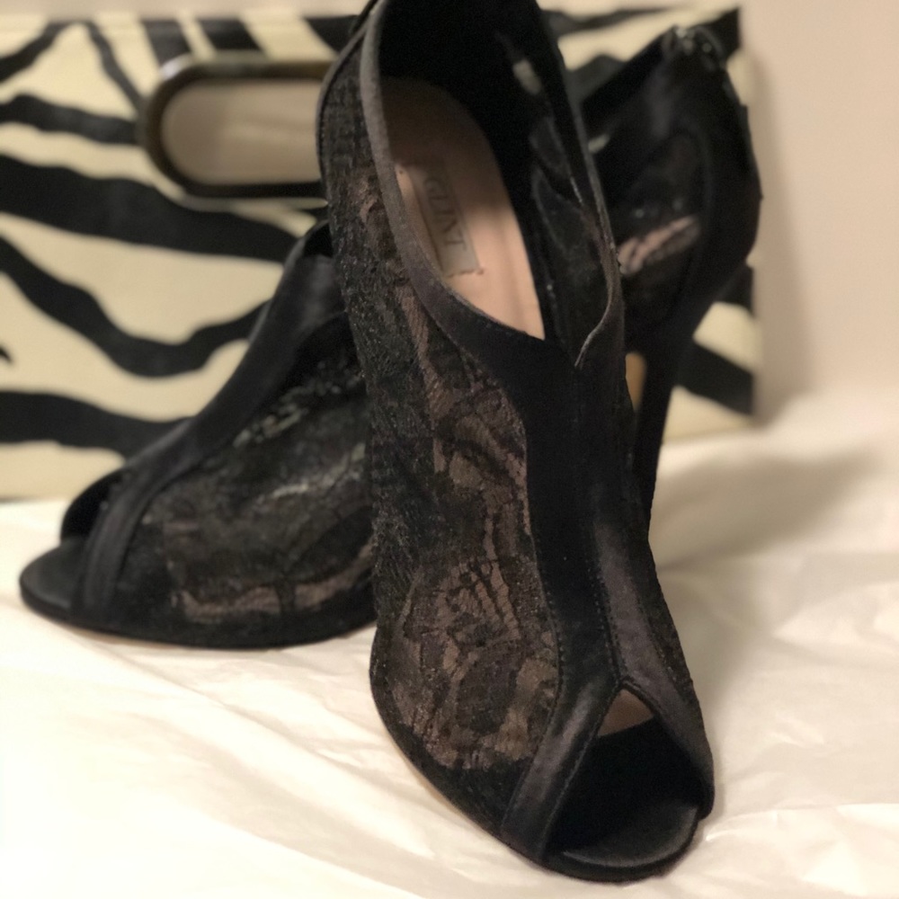 Glint Nordstrom Open Toe Lace Stiletto Shootie